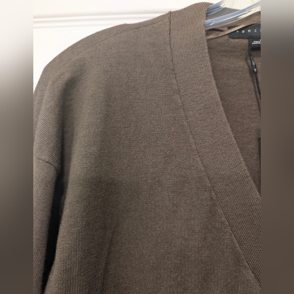 Sanctuary Long Cardigan Sweater olive army green NWT M button down cotton pocket - Picture 4 of 8